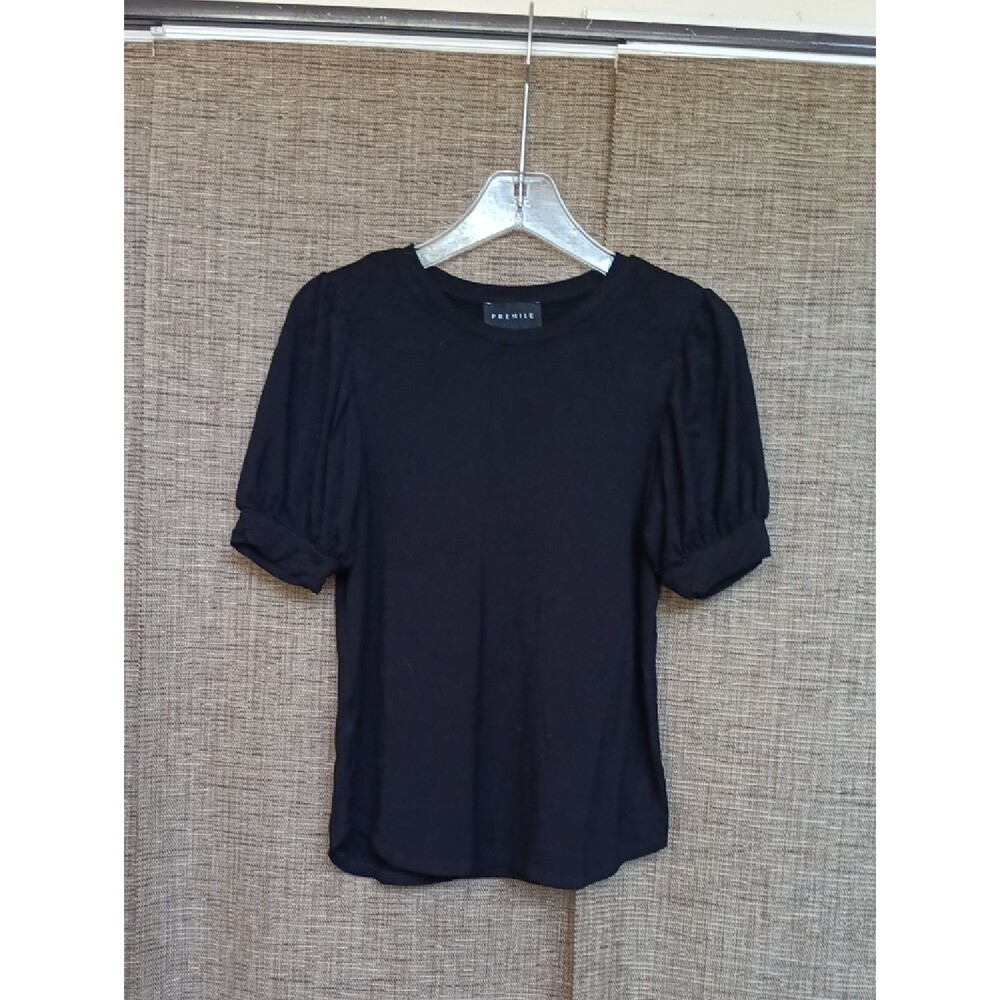 Premise Black Puff Sleeve Crewneck Tee